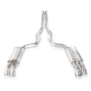 Ford Mustang Performance Exhaust - Rear - Stainless Works - Redline Series Cat Back, Dual Exit, X-Pipe, Active Valves - `18-`27